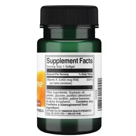 SWANSON BETA CAROTENE 10000IU (3000 MCG) 100S SWANSON