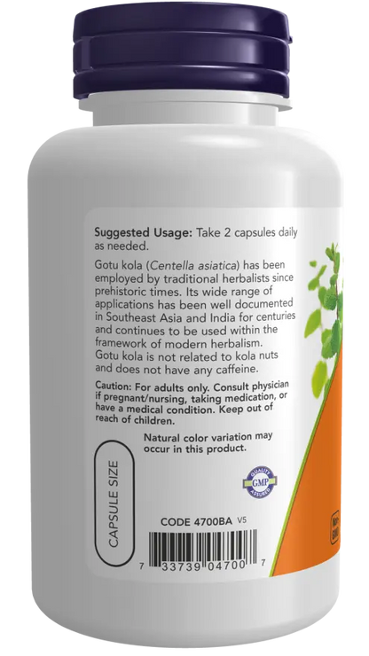 NOW Foods - Gotu Kola, 450mg - 100 vegan capsules Now Foods