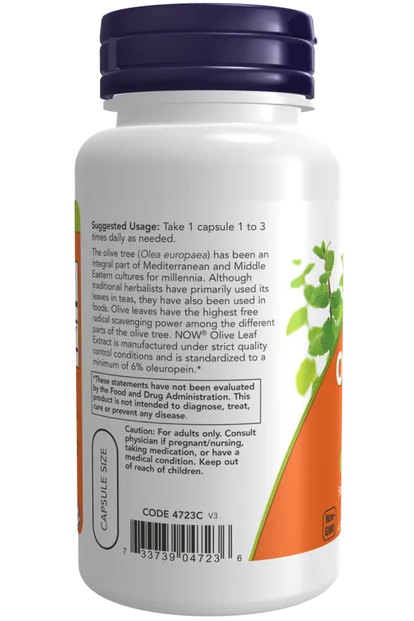 NOW Foods - Olive Leaf Extract, 500mg - 60 vegan capsules Now Foods