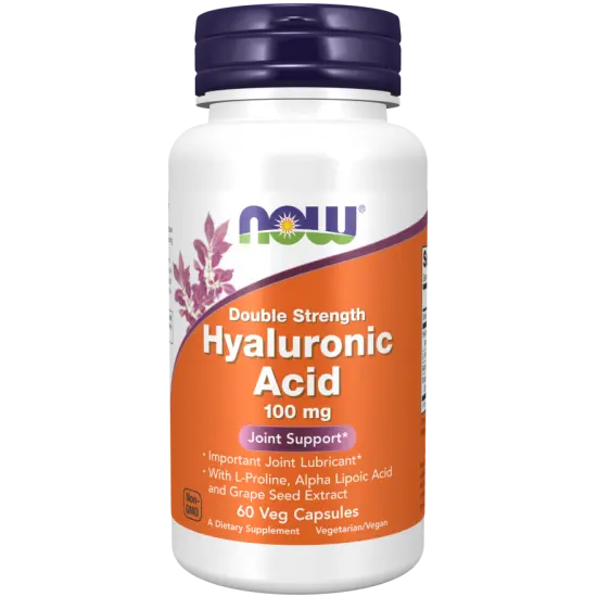 NOW Hyaluronic Acid, 100mg Double Strength - 60 vegan capsules Now Foods